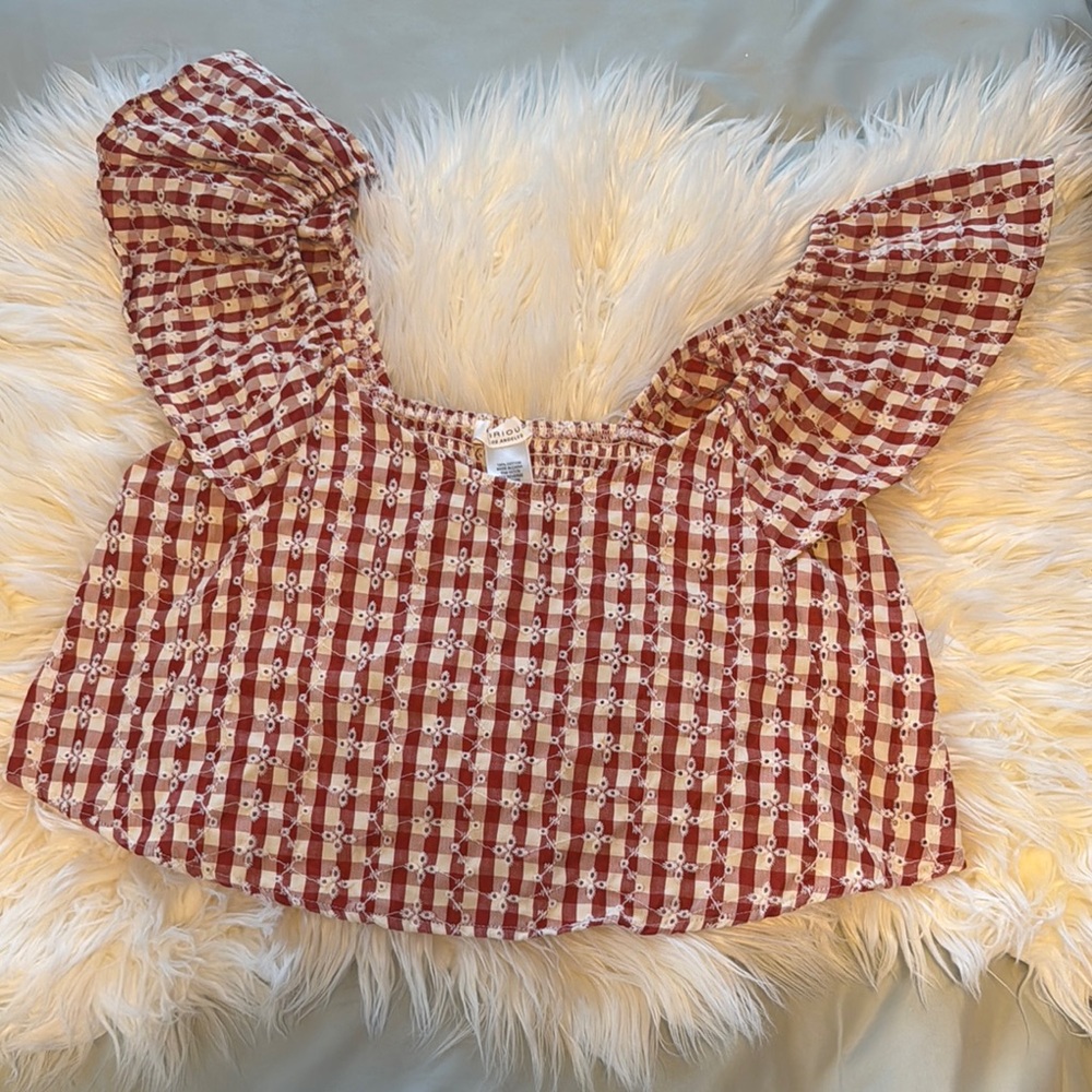 Stylish Red and White Women's Top